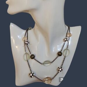 CATO Double Chain Disco Ball Beaded Necklace